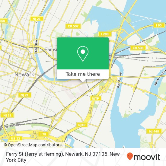 Ferry St (ferry st fleming), Newark, NJ 07105 map