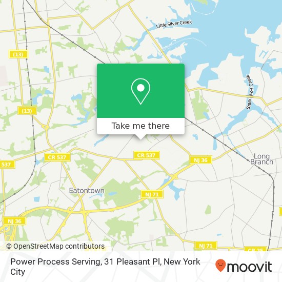 Power Process Serving, 31 Pleasant Pl map