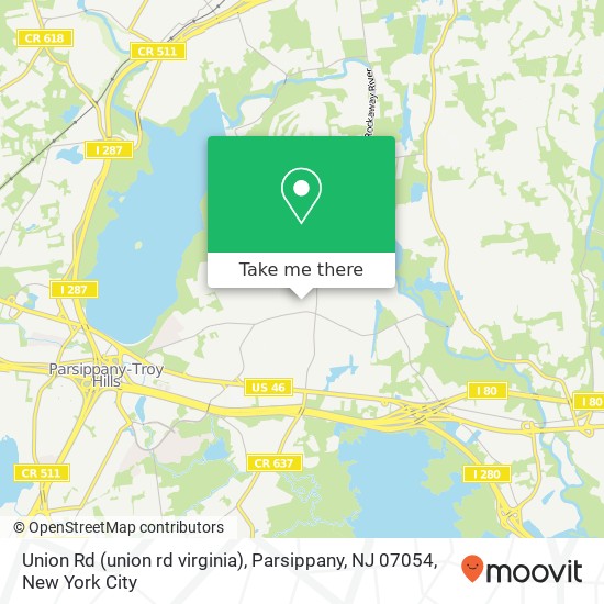 Union Rd (union rd virginia), Parsippany, NJ 07054 map