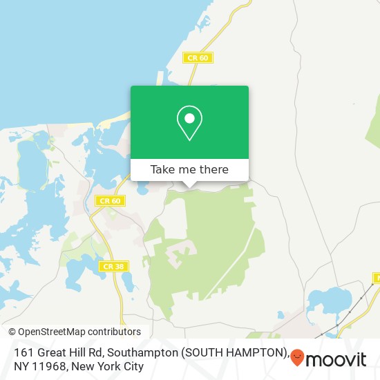 Mapa de 161 Great Hill Rd, Southampton (SOUTH HAMPTON), NY 11968