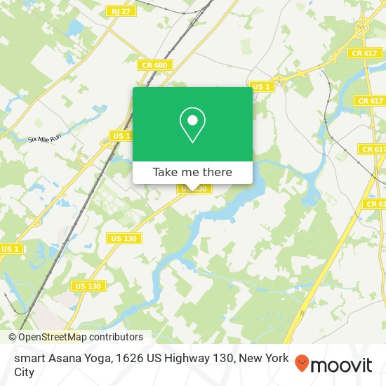 Mapa de smart Asana Yoga, 1626 US Highway 130