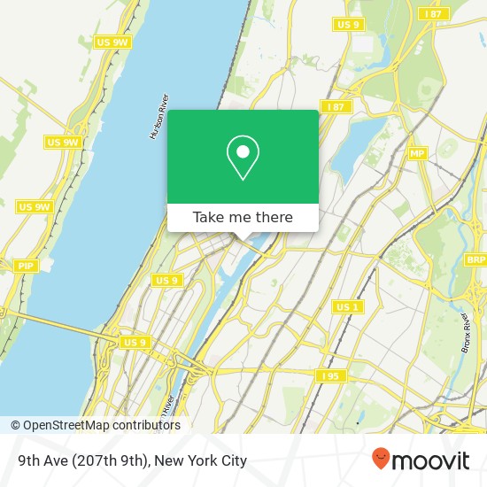 Mapa de 9th Ave (207th 9th), New York, NY 10034