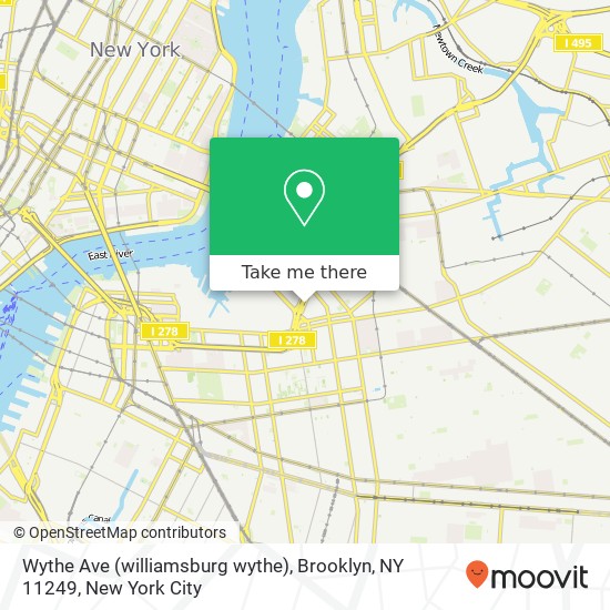 Mapa de Wythe Ave (williamsburg wythe), Brooklyn, NY 11249
