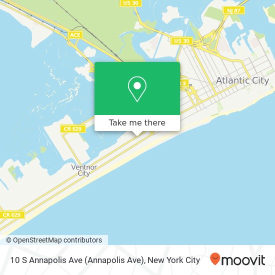 Mapa de 10 S Annapolis Ave (Annapolis Ave), Atlantic City, NJ 08401