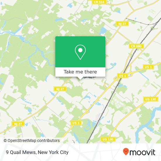 Mapa de 9 Quail Mews, North Brunswick, NJ 08902