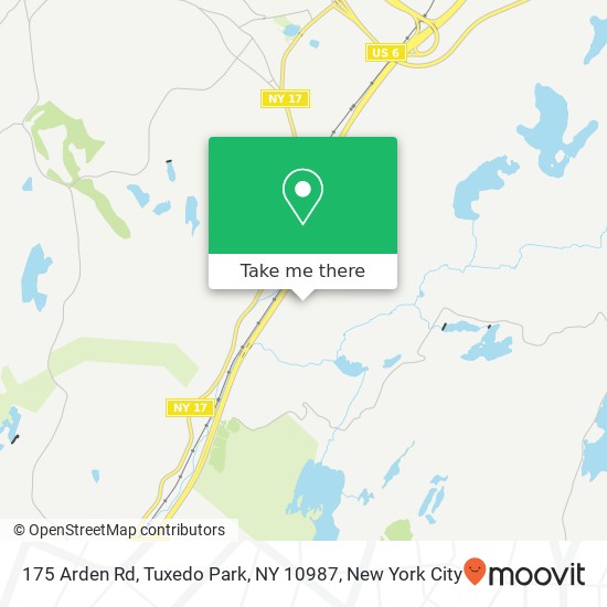 Mapa de 175 Arden Rd, Tuxedo Park, NY 10987