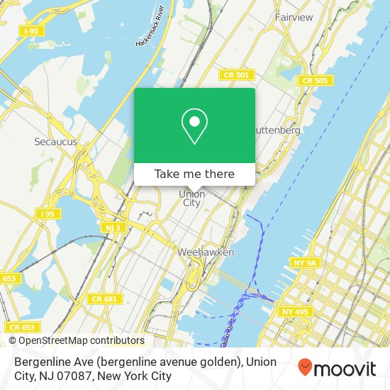 Bergenline Ave (bergenline avenue golden), Union City, NJ 07087 map