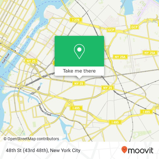 Mapa de 48th St (43rd 48th), Sunnyside, NY 11104