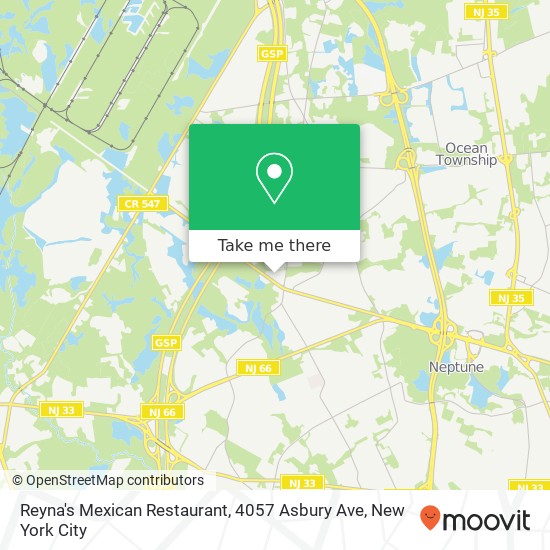 Mapa de Reyna's Mexican Restaurant, 4057 Asbury Ave
