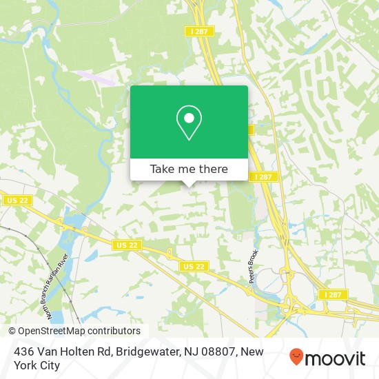 Mapa de 436 Van Holten Rd, Bridgewater, NJ 08807