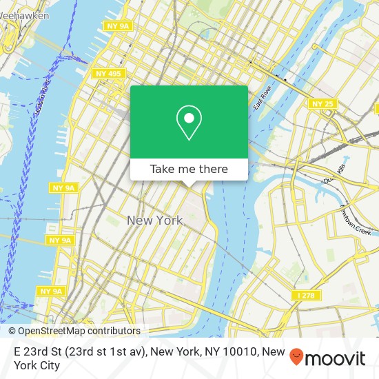 E 23rd St (23rd st 1st av), New York, NY 10010 map