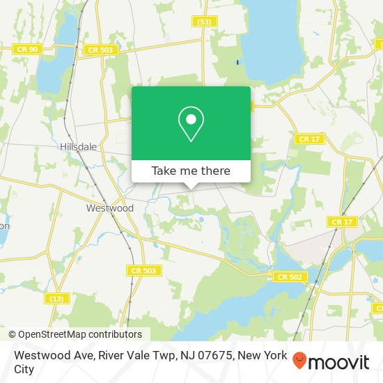Mapa de Westwood Ave, River Vale Twp, NJ 07675