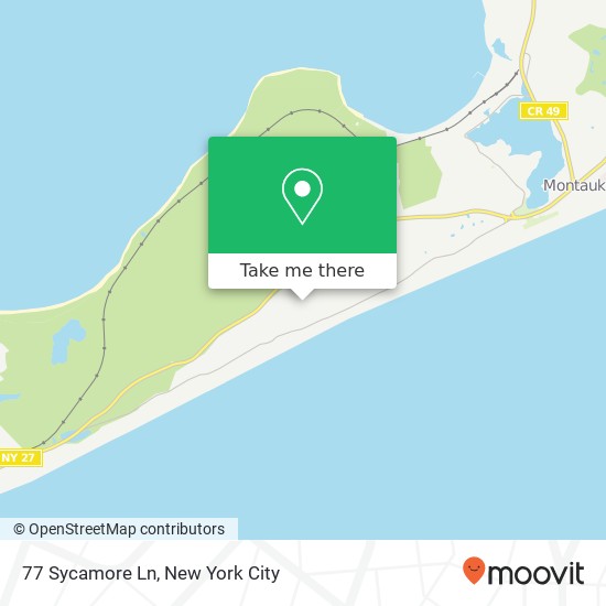 77 Sycamore Ln, Montauk (East Hampton), NY 11954 map