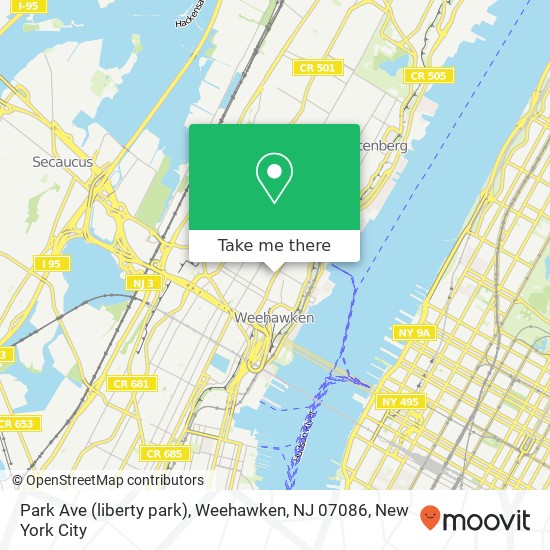 Park Ave (liberty park), Weehawken, NJ 07086 map