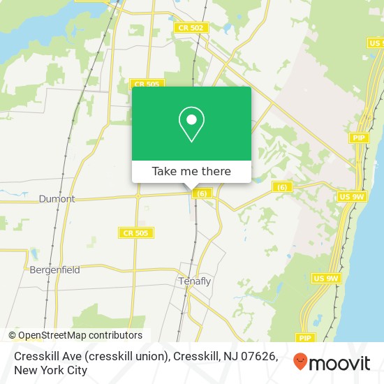 Mapa de Cresskill Ave (cresskill union), Cresskill, NJ 07626