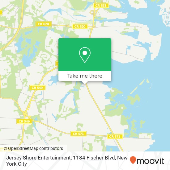 Mapa de Jersey Shore Entertainment, 1184 Fischer Blvd