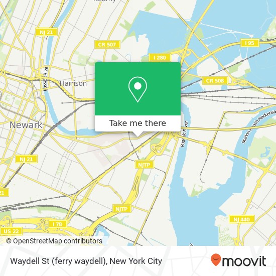 Mapa de Waydell St (ferry waydell), Newark, NJ 07105