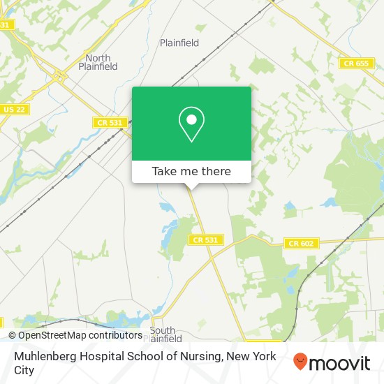 Mapa de Muhlenberg Hospital School of Nursing, Moffett Ave