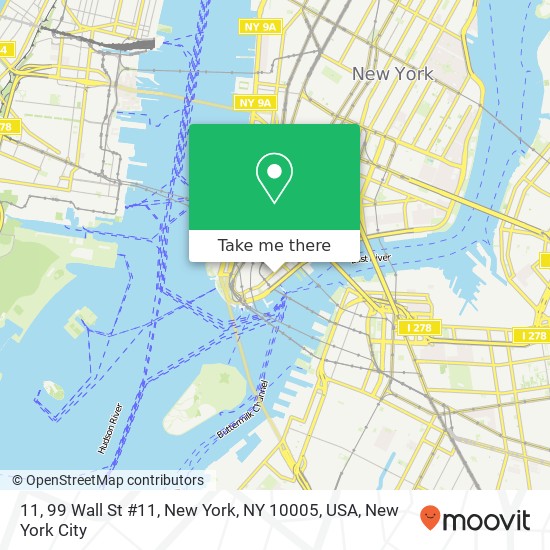 Mapa de 11, 99 Wall St #11, New York, NY 10005, USA