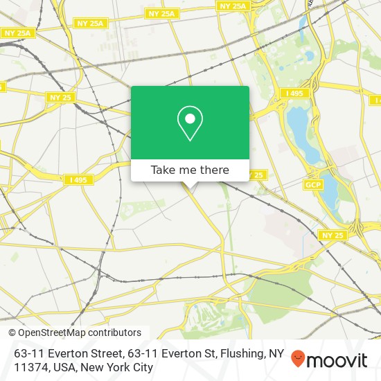 Mapa de 63-11 Everton Street, 63-11 Everton St, Flushing, NY 11374, USA