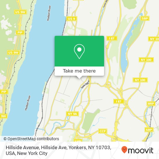 Hillside Avenue, Hillside Ave, Yonkers, NY 10703, USA map