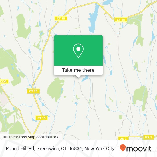 Mapa de Round Hill Rd, Greenwich, CT 06831