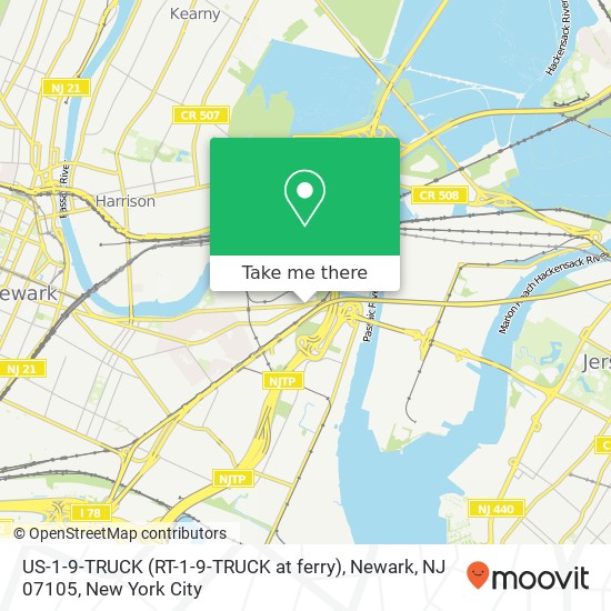 Mapa de US-1-9-TRUCK (RT-1-9-TRUCK at ferry), Newark, NJ 07105