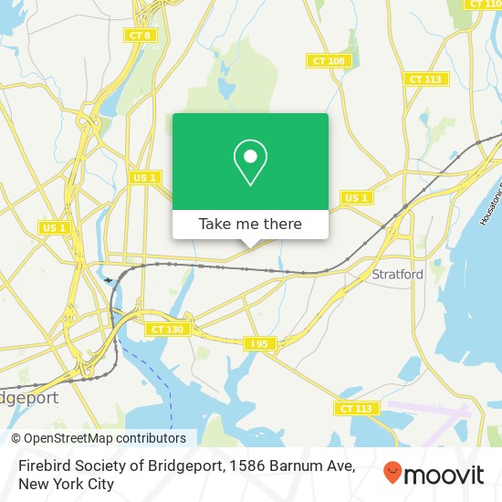 Mapa de Firebird Society of Bridgeport, 1586 Barnum Ave