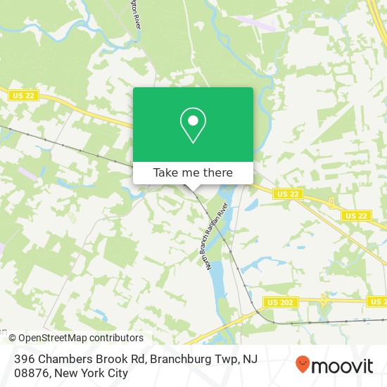 Mapa de 396 Chambers Brook Rd, Branchburg Twp, NJ 08876