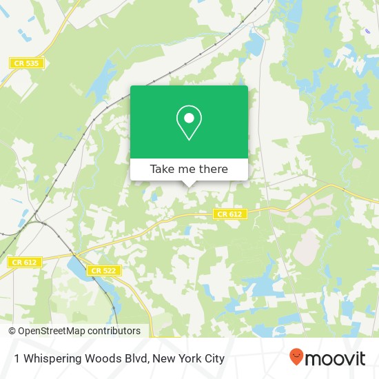 Mapa de 1 Whispering Woods Blvd, Monroe Twp, NJ 08831