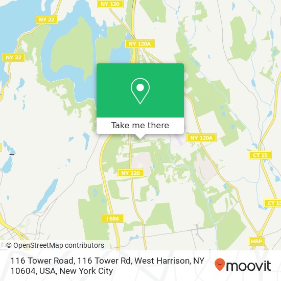 Mapa de 116 Tower Road, 116 Tower Rd, West Harrison, NY 10604, USA
