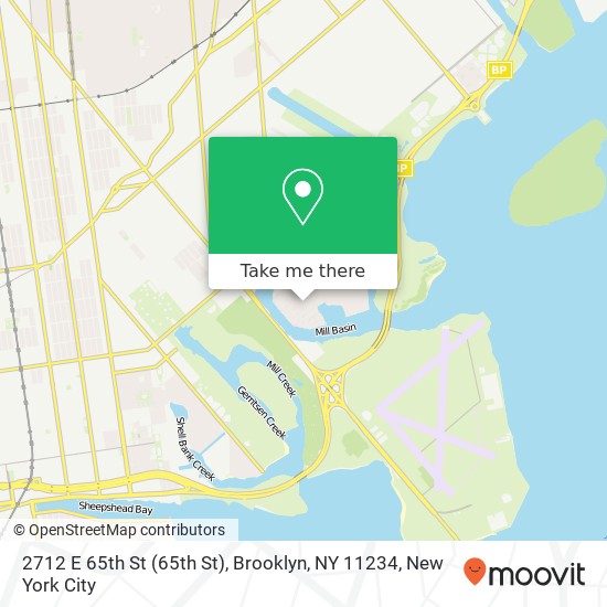 Mapa de 2712 E 65th St (65th St), Brooklyn, NY 11234