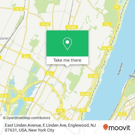 Mapa de East Linden Avenue, E Linden Ave, Englewood, NJ 07631, USA