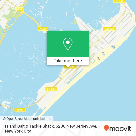 Mapa de Island Bait & Tackle Shack, 6200 New Jersey Ave