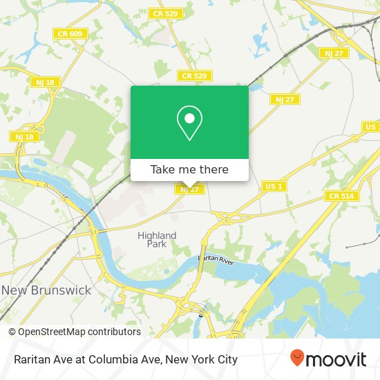 Raritan Ave at Columbia Ave map