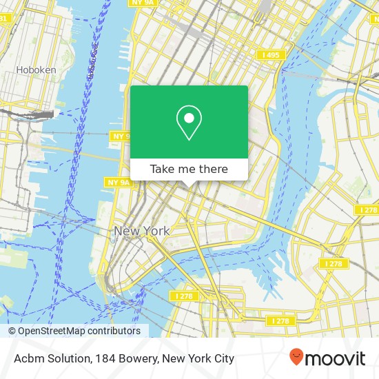 Mapa de Acbm Solution, 184 Bowery