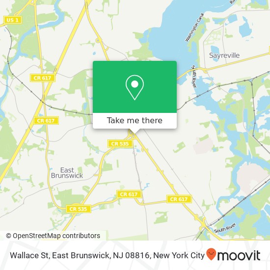 Mapa de Wallace St, East Brunswick, NJ 08816