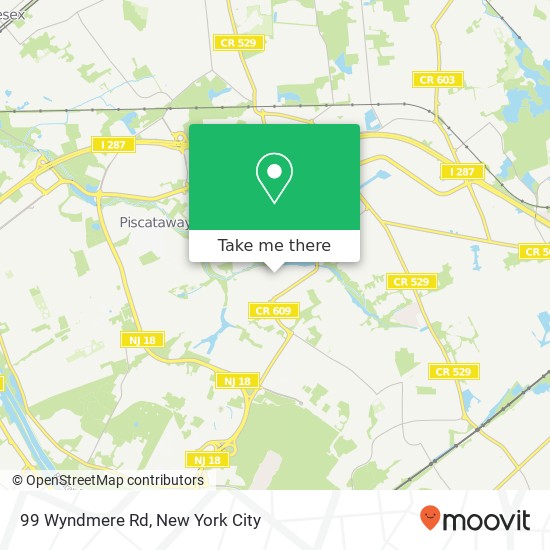 Mapa de 99 Wyndmere Rd, Piscataway, NJ 08854