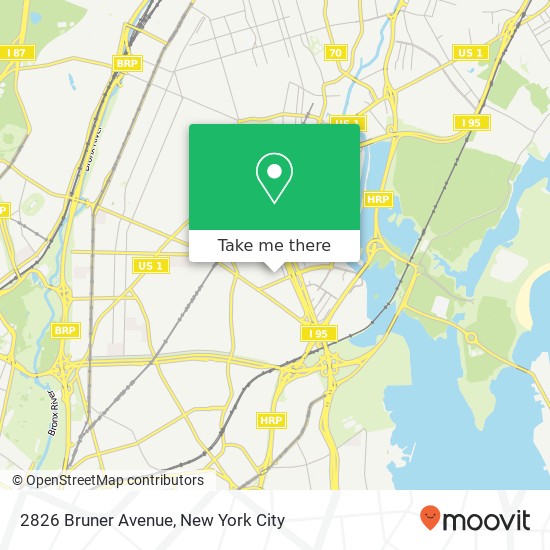 Mapa de 2826 Bruner Avenue, 2826 Bruner Ave, Bronx, NY 10469, USA