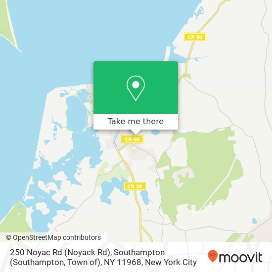 Mapa de 250 Noyac Rd (Noyack Rd), Southampton (Southampton, Town of), NY 11968