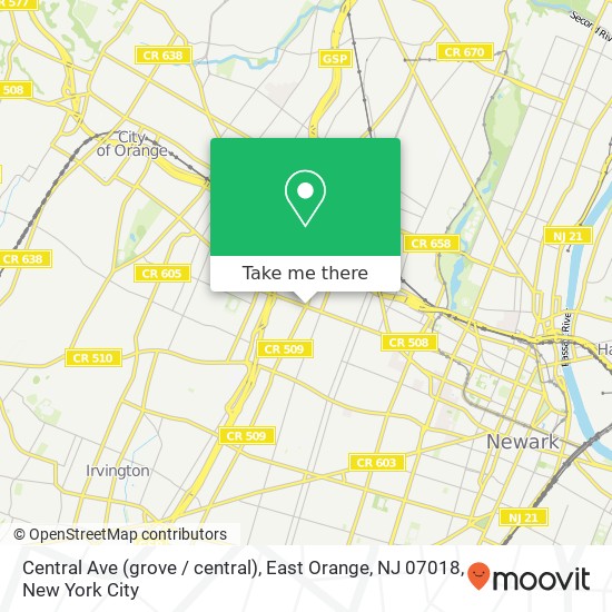 Central Ave (grove / central), East Orange, NJ 07018 map