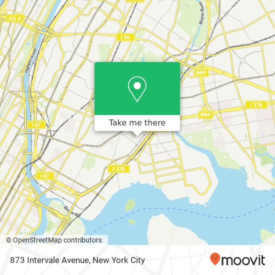873 Intervale Avenue, 873 Intervale Ave, Bronx, NY 10459, USA map
