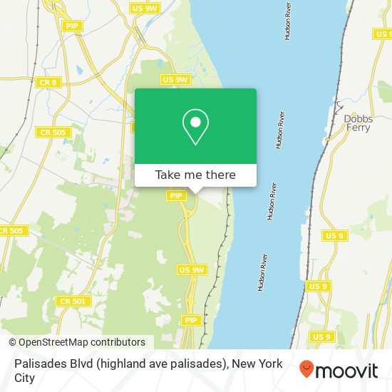 Mapa de Palisades Blvd (highland ave palisades), Palisades, NY 10964