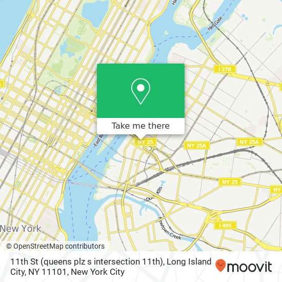 Mapa de 11th St (queens plz s intersection 11th), Long Island City, NY 11101