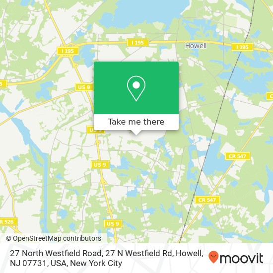 Mapa de 27 North Westfield Road, 27 N Westfield Rd, Howell, NJ 07731, USA