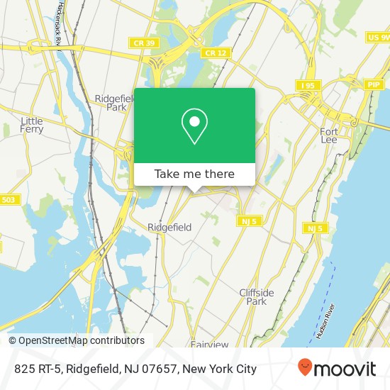 Mapa de 825 RT-5, Ridgefield, NJ 07657