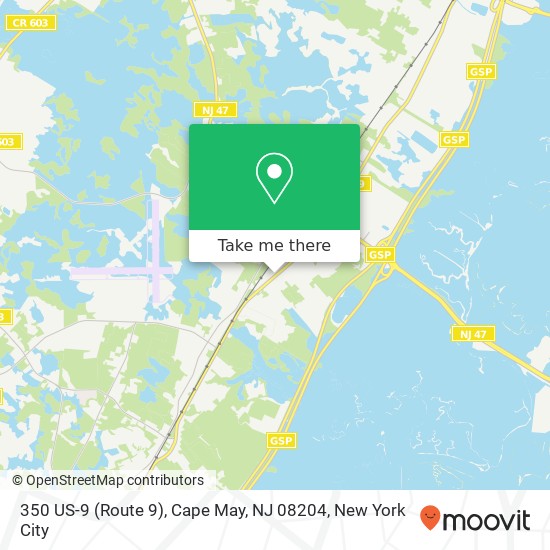 Mapa de 350 US-9 (Route 9), Cape May, NJ 08204
