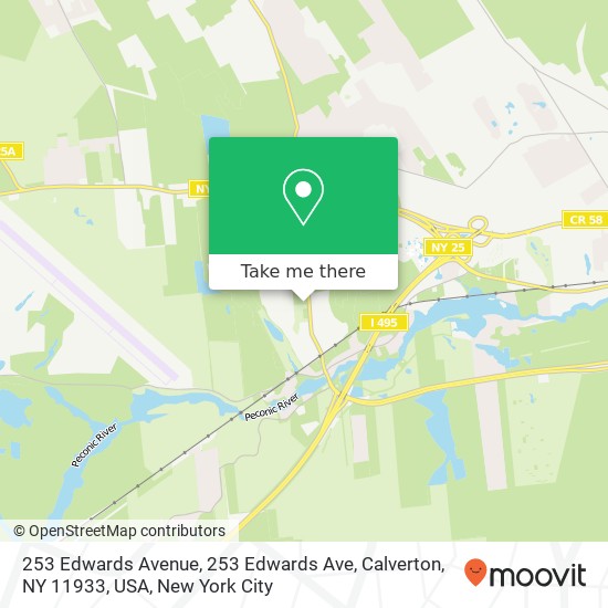 Mapa de 253 Edwards Avenue, 253 Edwards Ave, Calverton, NY 11933, USA