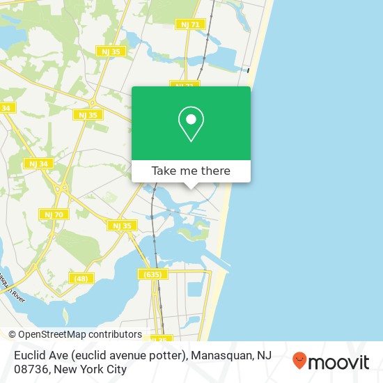 Euclid Ave (euclid avenue potter), Manasquan, NJ 08736 map