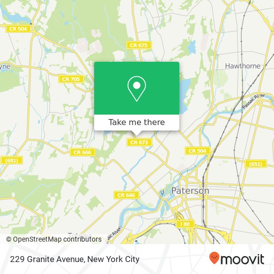 Mapa de 229 Granite Avenue, 229 Granite Ave, Haledon, NJ 07508, USA